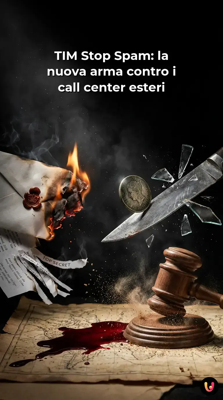 Smartphone che mostra il blocco delle chiamate spam estere tramite app TIM
