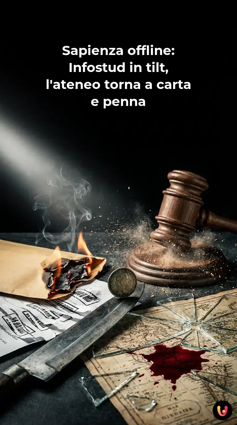 Studenti della Sapienza consultano avvisi cartacei in bacheca dopo il blocco di Infostud