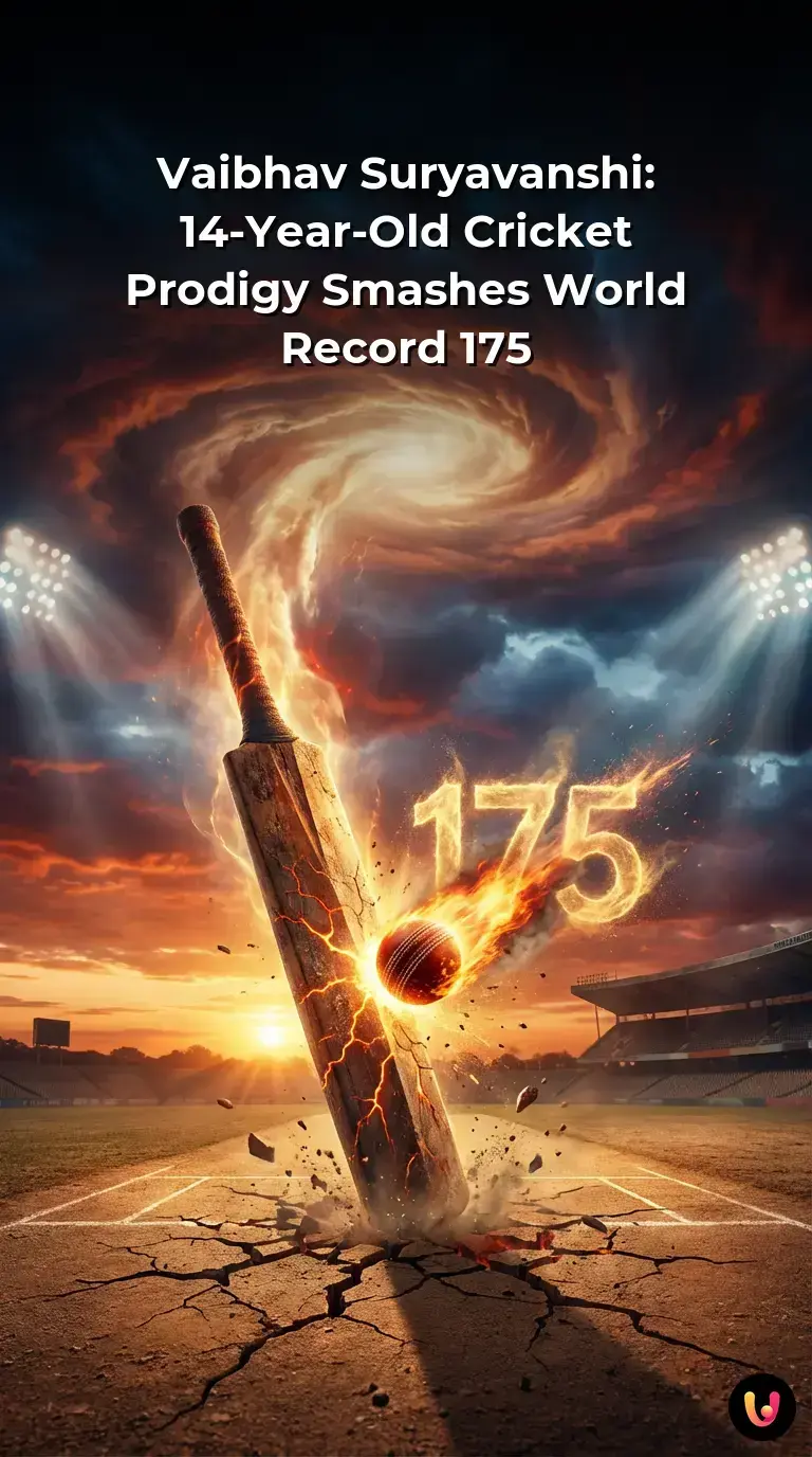 Vaibhav Suryavanshi batting during his record-breaking 175 innings in the U19 World Cup.