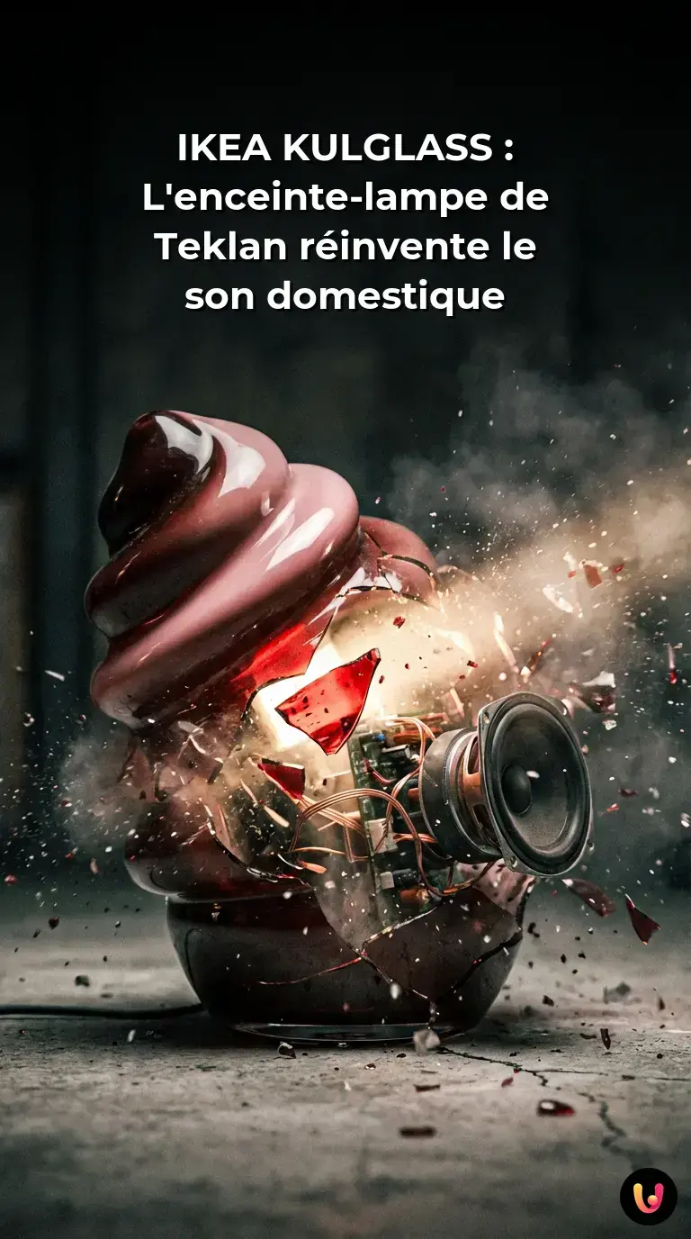 Lampe enceinte IKEA KULGLASS au design tourbillon en verre menthe