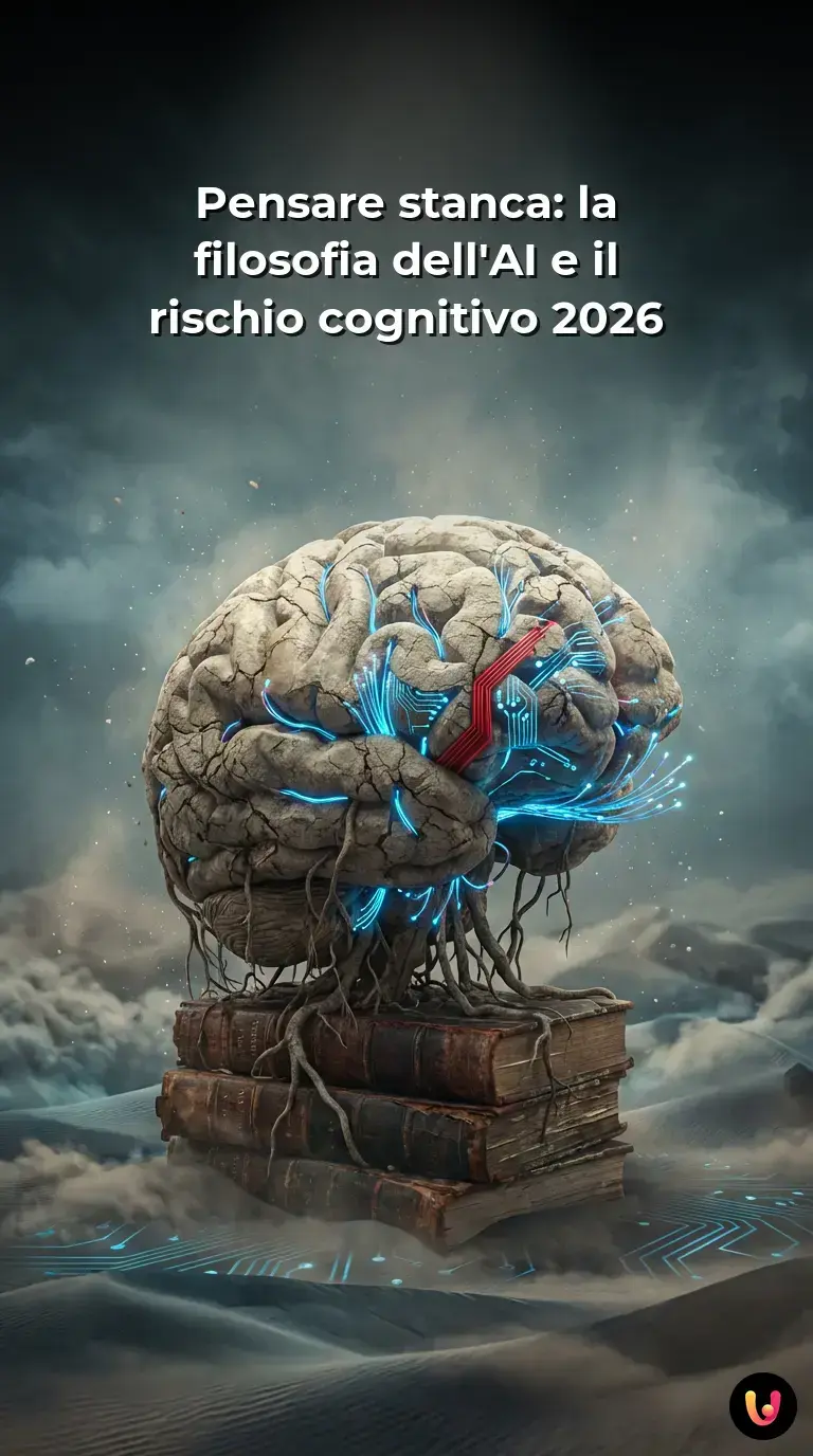 Silhouette umana si fonde con circuiti digitali su sfondo scuro.
