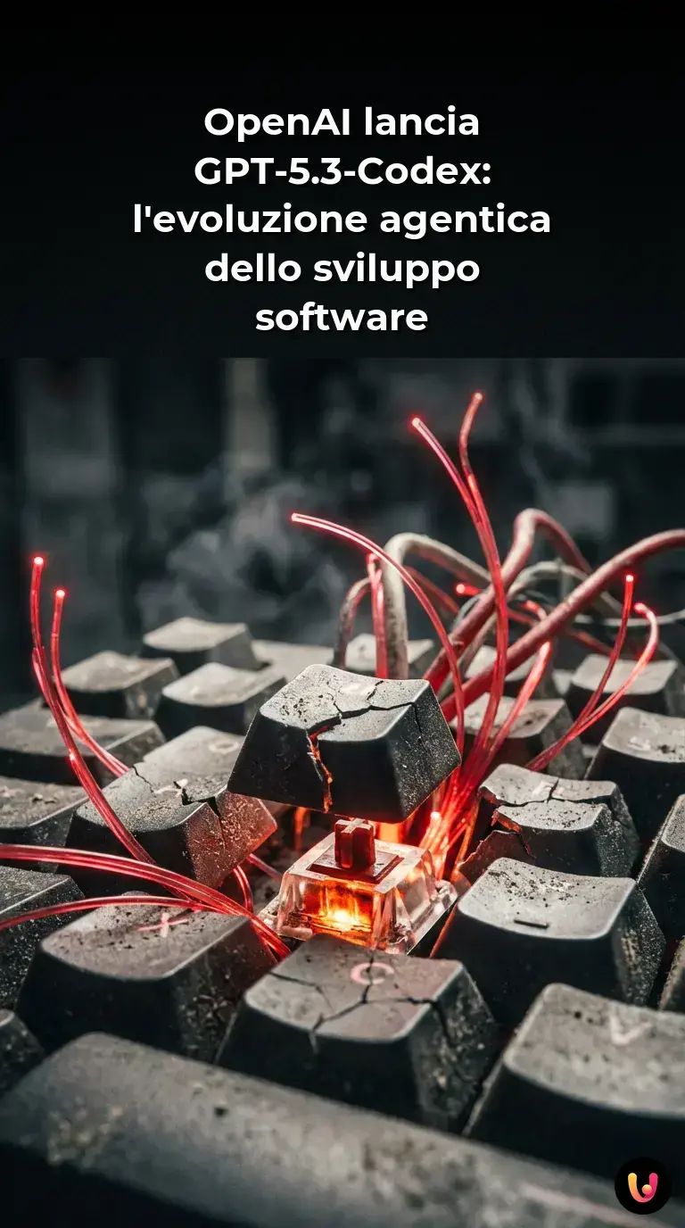 Programmatore osserva codice generato da GPT-5.3-Codex su monitor