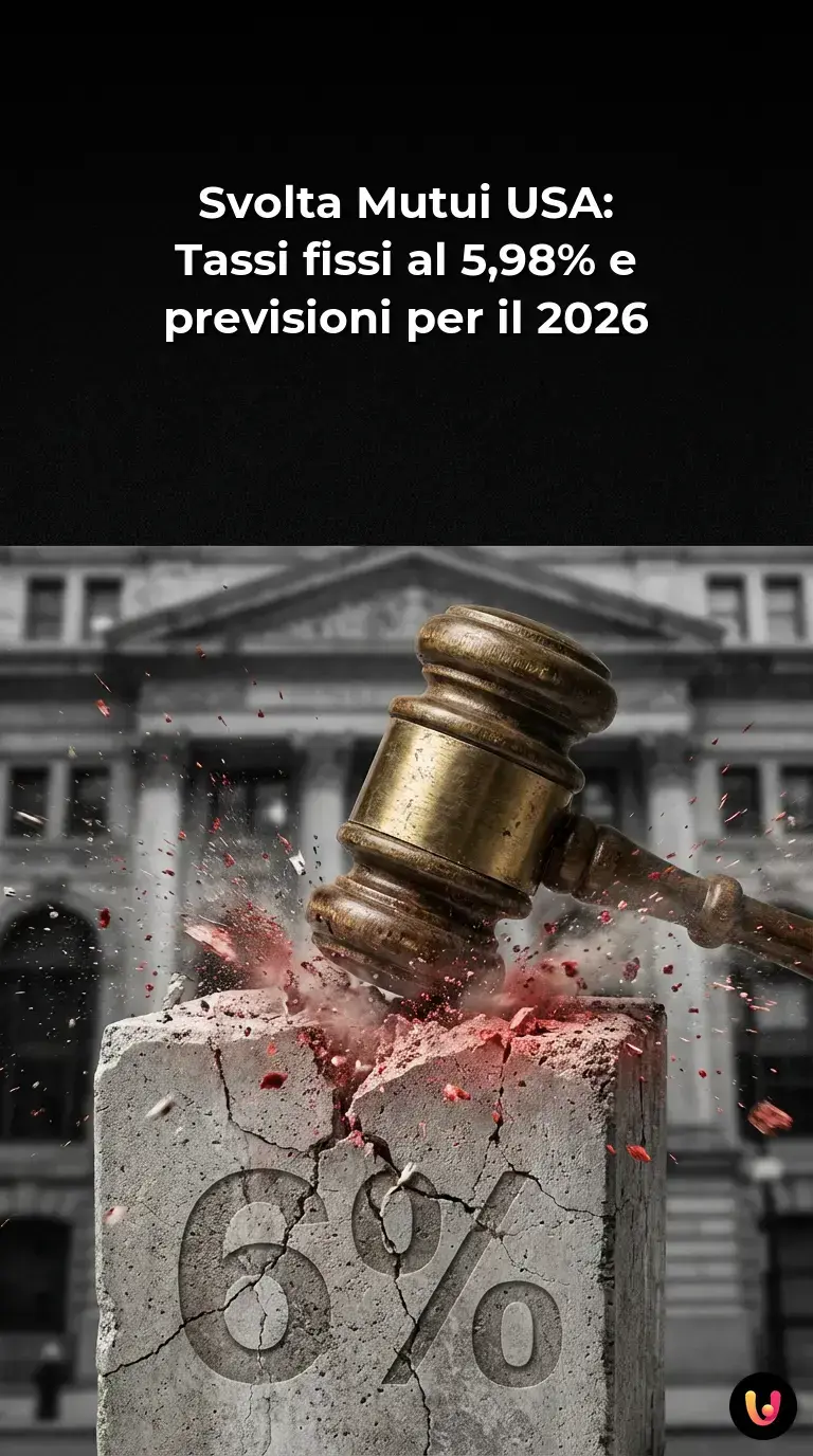 Grafico finanziario mostra il calo dei tassi mutui USA sotto il 6%