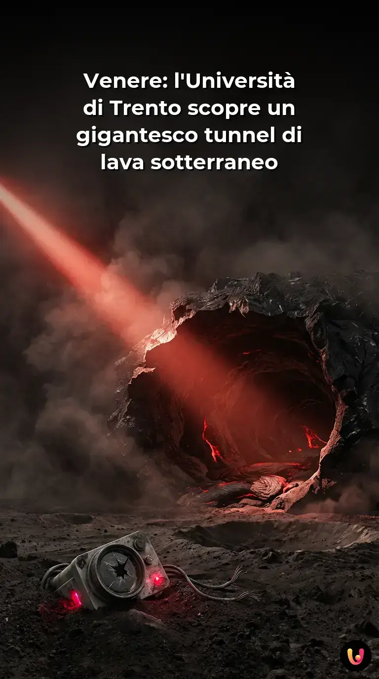 Rappresentazione del tunnel di lava sotterraneo scoperto su Venere nella regione Nyx Mons