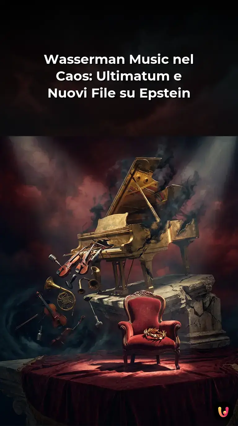 Ritratto di Casey Wasserman e logo dell'agenzia Wasserman Music in un contesto istituzionale