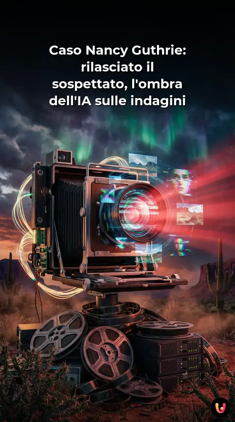 Detective esaminano prove digitali su schermi con focus su intelligenza artificiale.