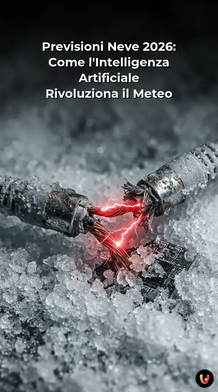 Mappa digitale meteo con previsioni neve elaborate da intelligenza artificiale