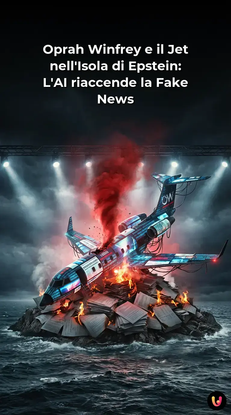 Primo piano di Oprah Winfrey accostato a un jet privato e documenti legali