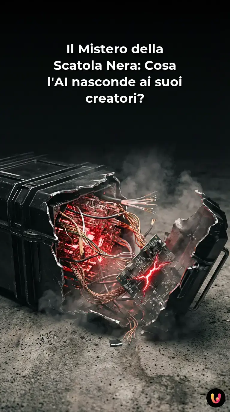 Rete neurale luminosa a forma di cervello su sfondo scuro tecnologico