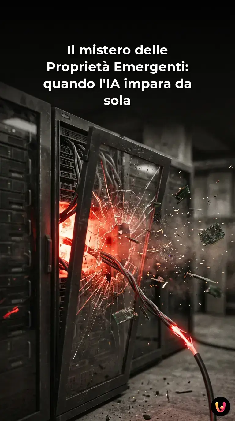 Rete neurale digitale che forma connessioni luminose complesse su sfondo scuro.