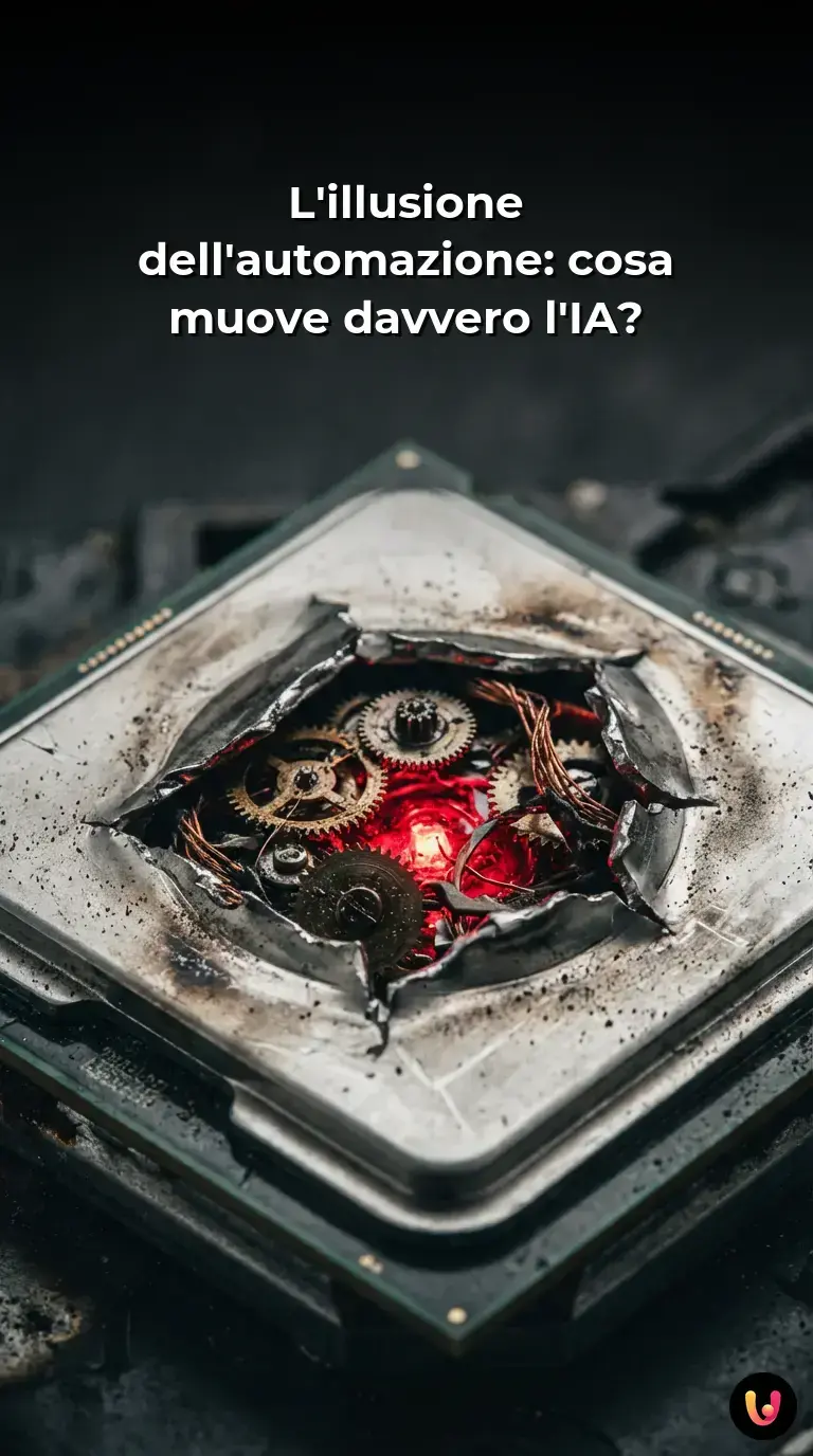 Mano umana guida ingranaggi digitali in una rappresentazione dell'IA