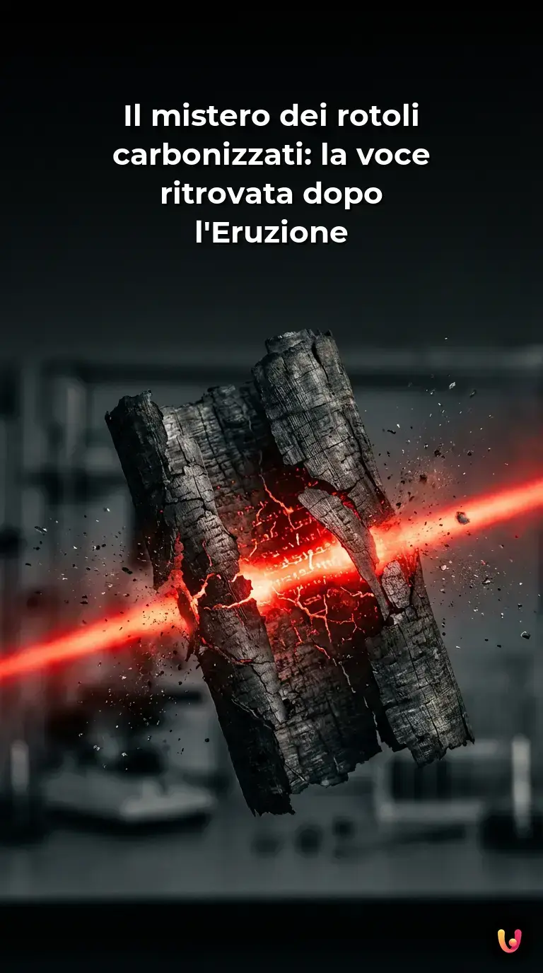 Dettaglio di un papiro carbonizzato di Ercolano analizzato con tecnologia digitale