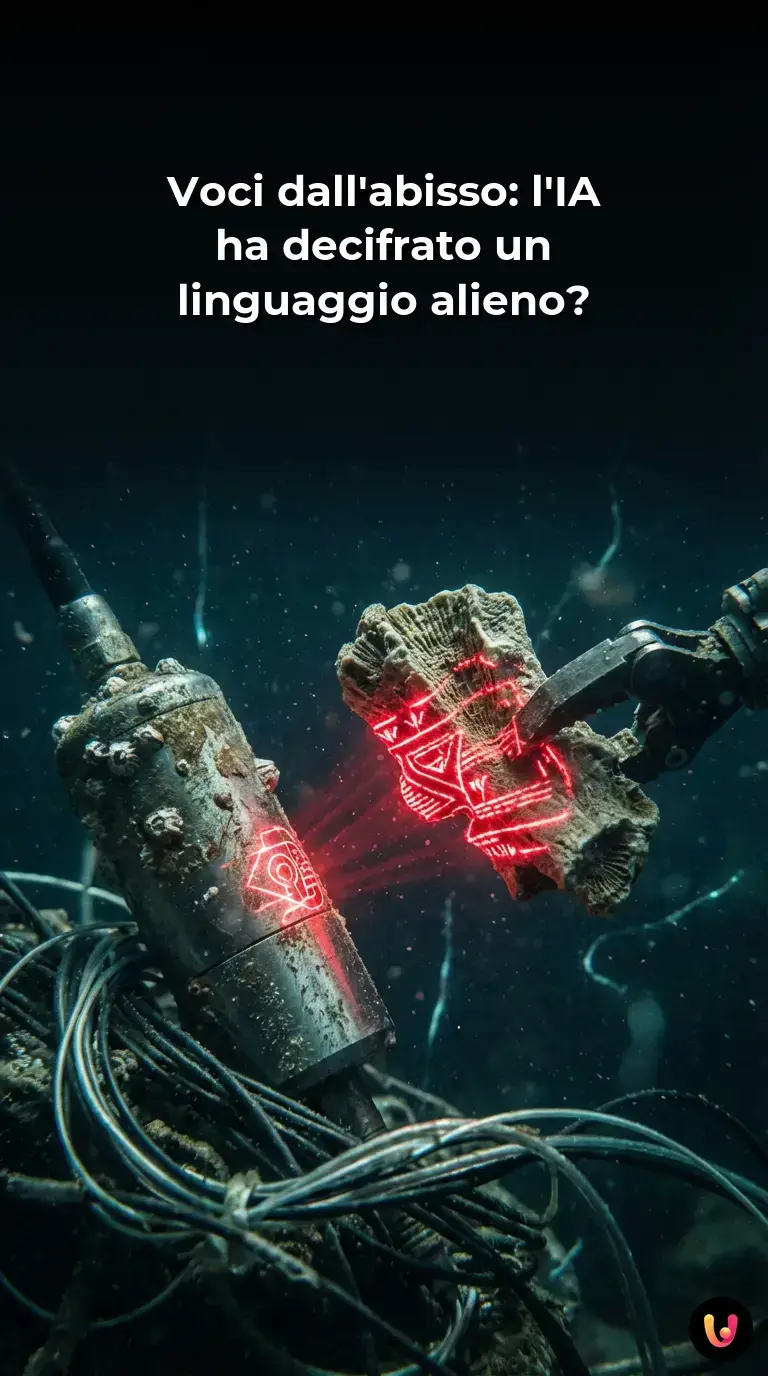 Balena nell'oceano con onde sonore digitali analizzate dall'IA