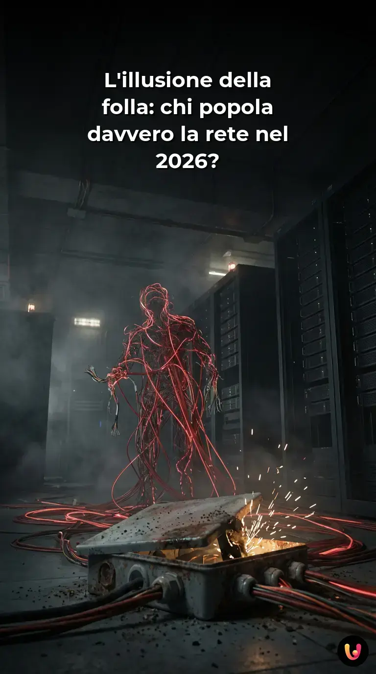 Sagome digitali luminose rappresentano la folla sintetica che popola la rete