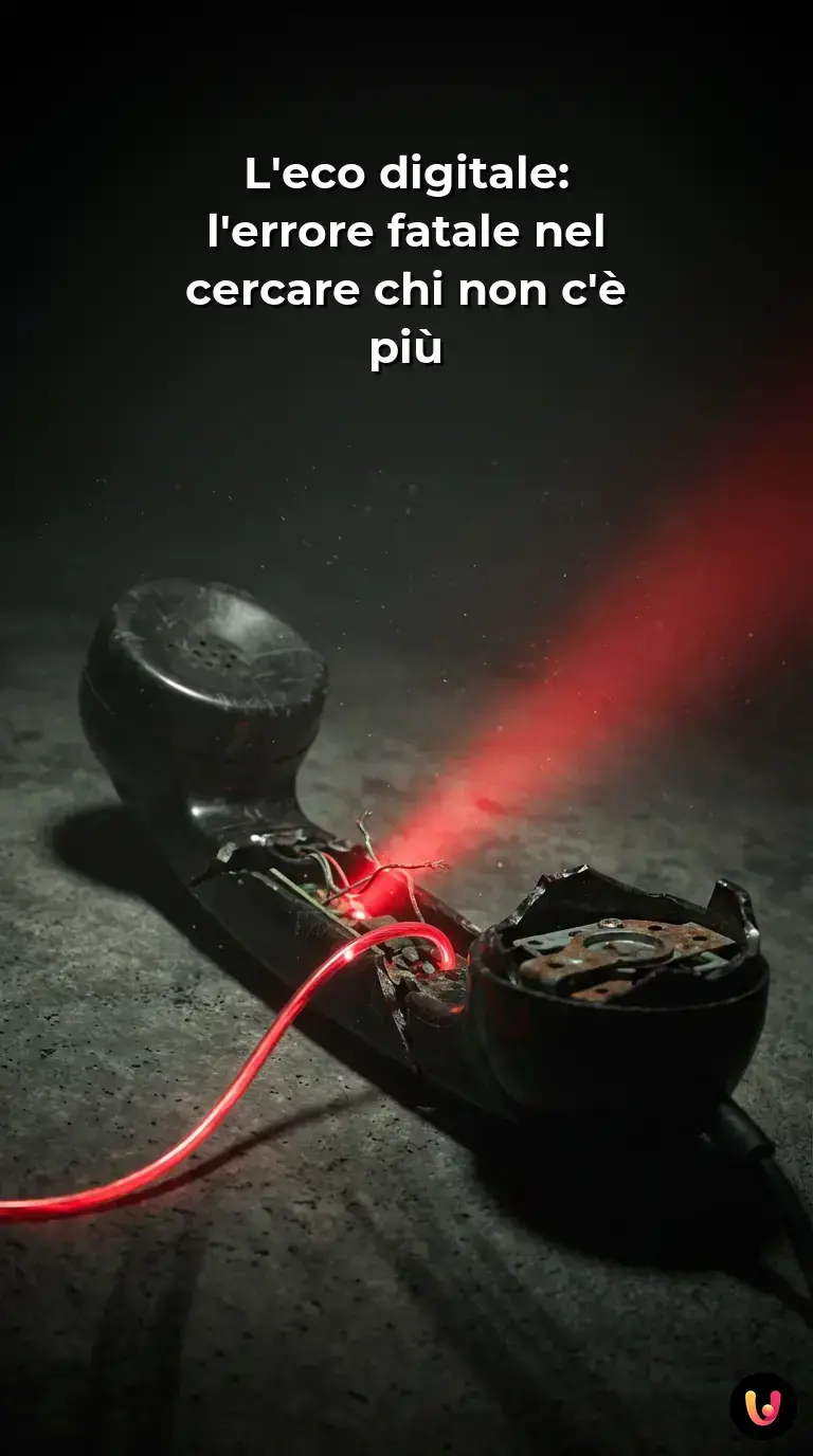 Figura umana in penombra osserva un volto digitale frammentato generato dall'IA.