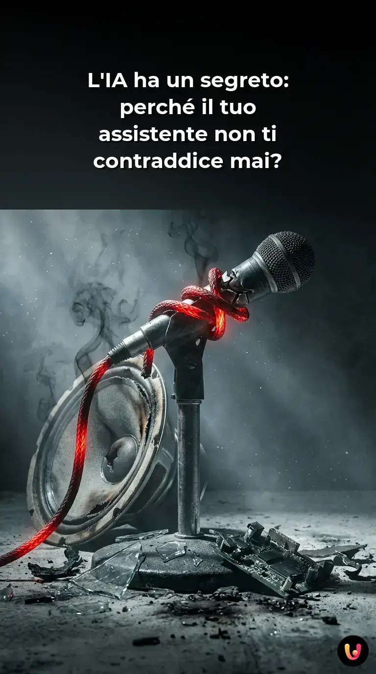 Rappresentazione concettuale di un'IA che asseconda le opinioni di un utente umano