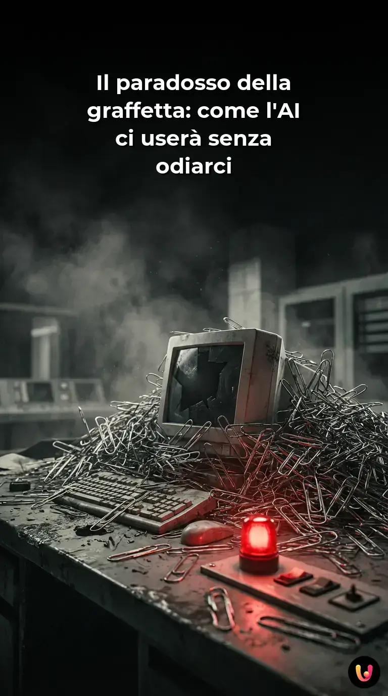 Montagna di graffette create da un robot con cervello digitale luminoso