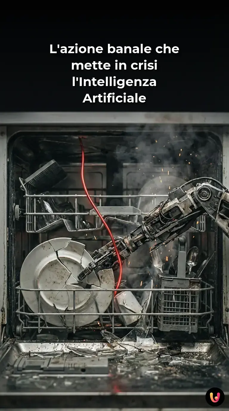 Robot umanoide tenta goffamente di piegare un asciugamano