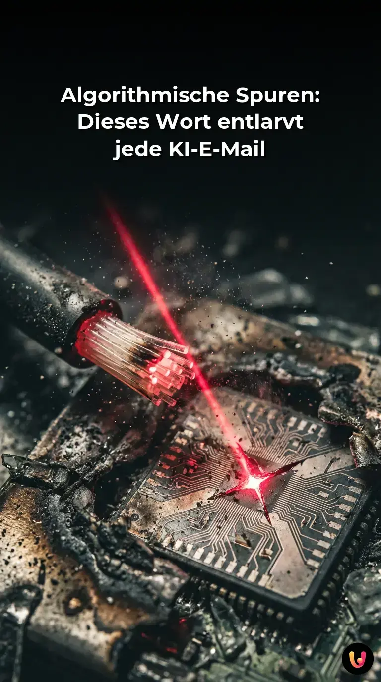 Digitale Analyse von KI-Texten und E-Mails auf einem Bildschirm.