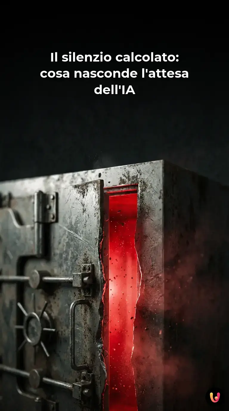 Schermo con cursore lampeggiante che simula il pensiero dell'IA