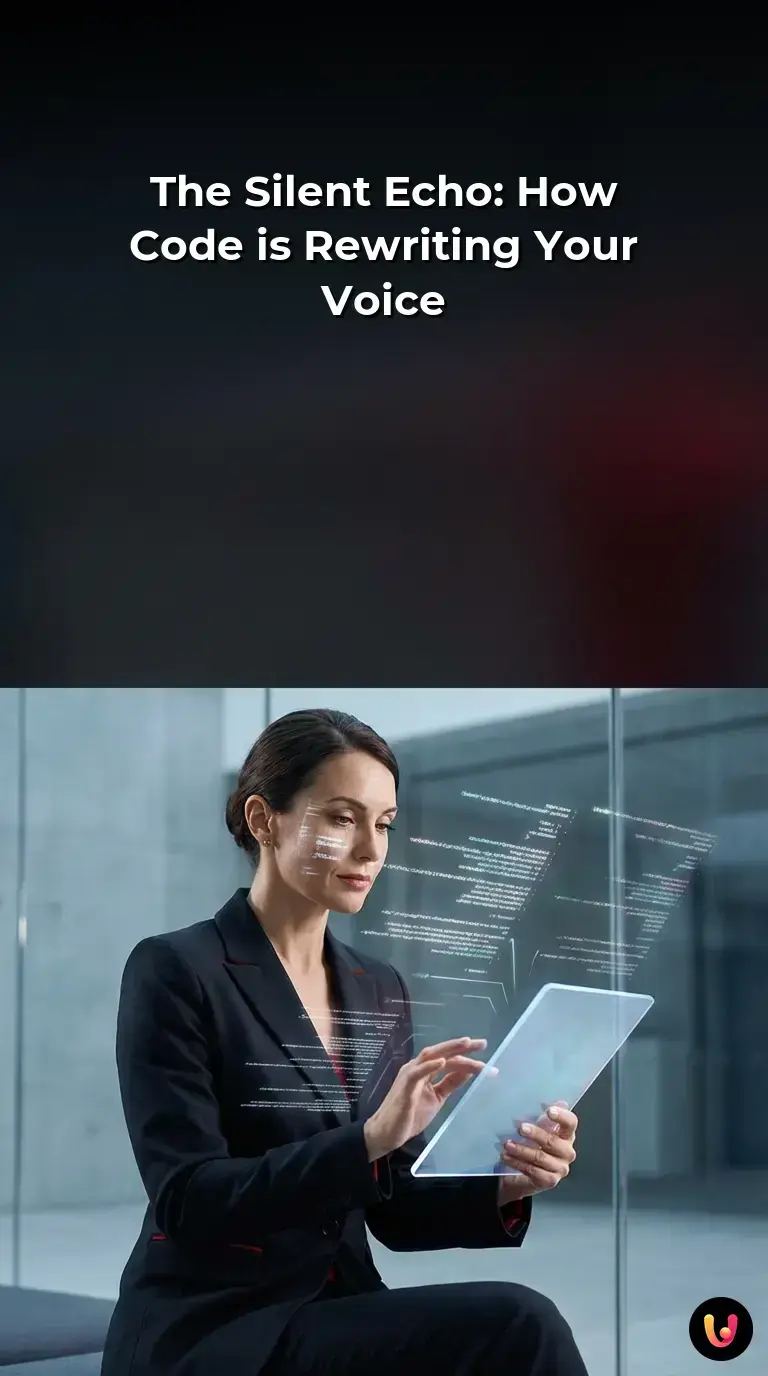 Silhouette of a person typing merging with digital code waves.