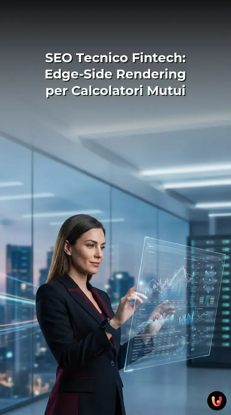 Fintech-SEO: Optimierung von Hypothekenrechnern mit ESR Technische SEO-Analyse auf Monitor mit Edge-Side Rendering Performance-Grafiken