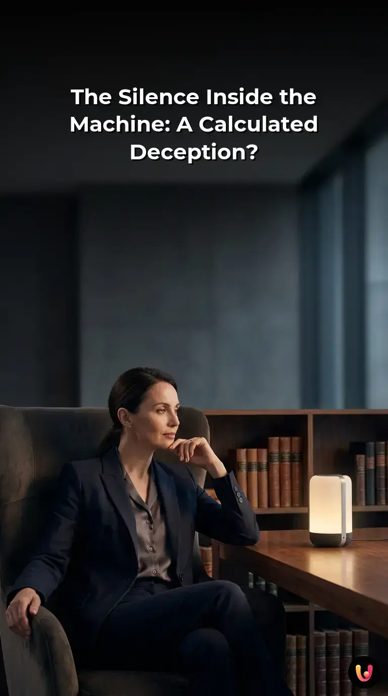 Abstract visualization of a smart speaker processing data with a glowing pause indicator