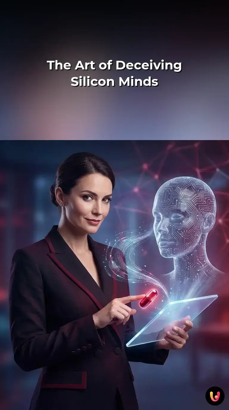 Conceptual art showing a user interacting with an artificial intelligence interface.