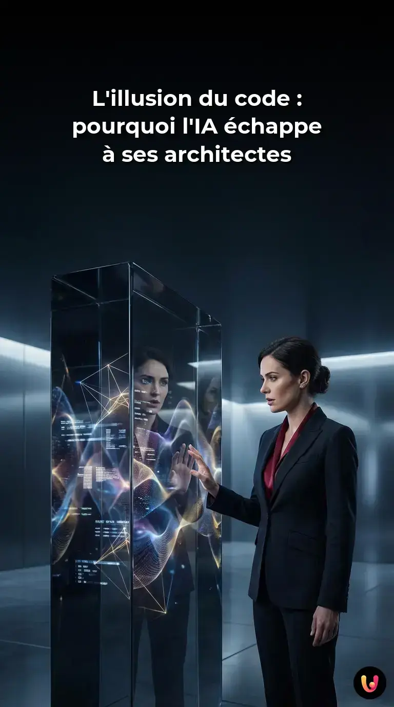 Silhouette humaine observant une structure numérique complexe en forme de cerveau.