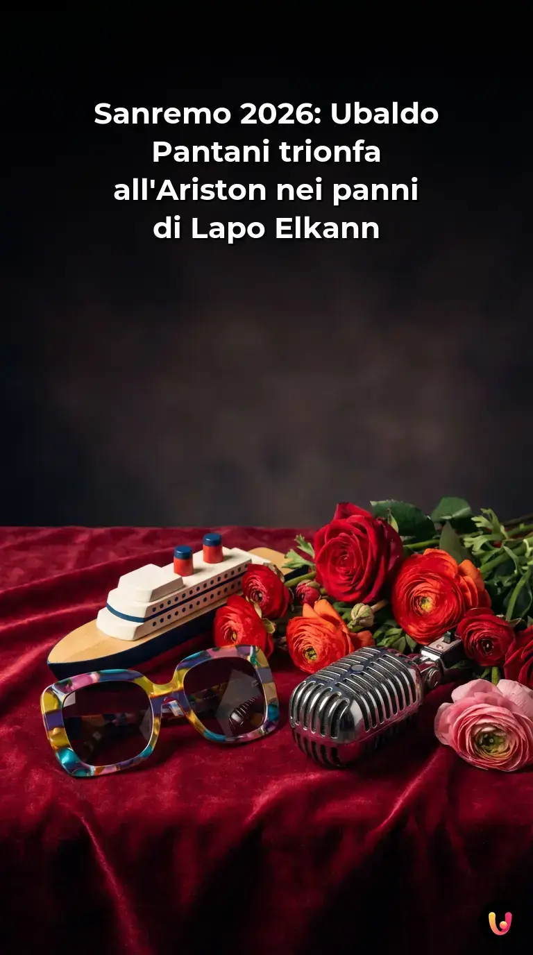 Ubaldo Pantani imita Lapo Elkann sul palco del Festival di Sanremo 2026