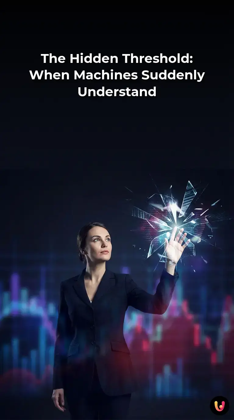 Visualization of AI grokking concept with glowing data nodes