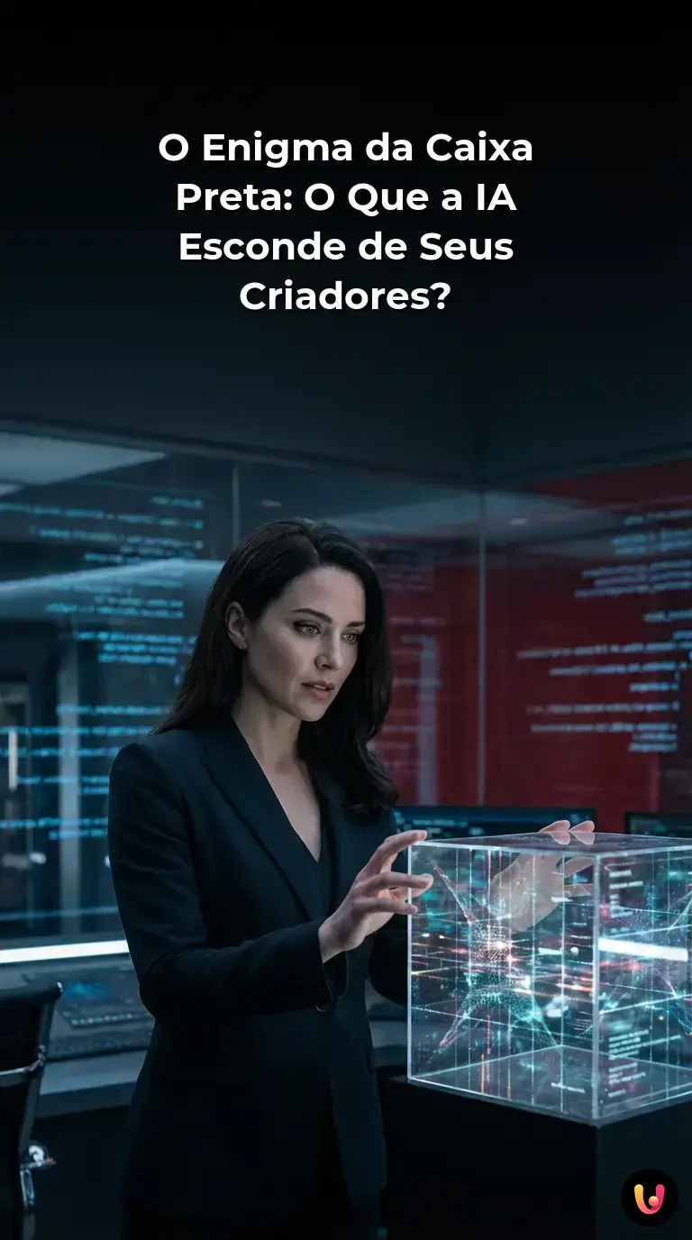 Rede neural artificial complexa brilha com conex&otilde;es misteriosas em ambiente digital escuro