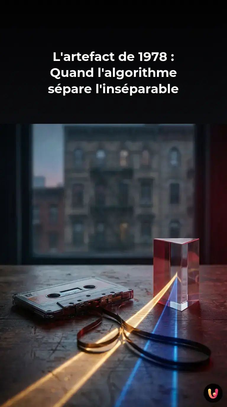 Ondes sonores num&eacute;riques s&eacute;parant la voix du piano sur une cassette vintage.