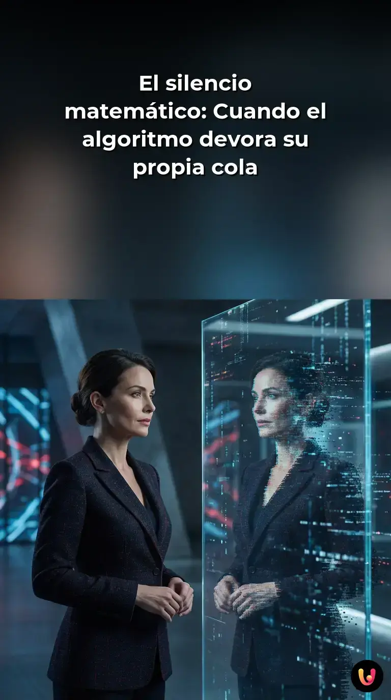 Representaci&oacute;n abstracta del colapso del modelo en la inteligencia artificial generativa