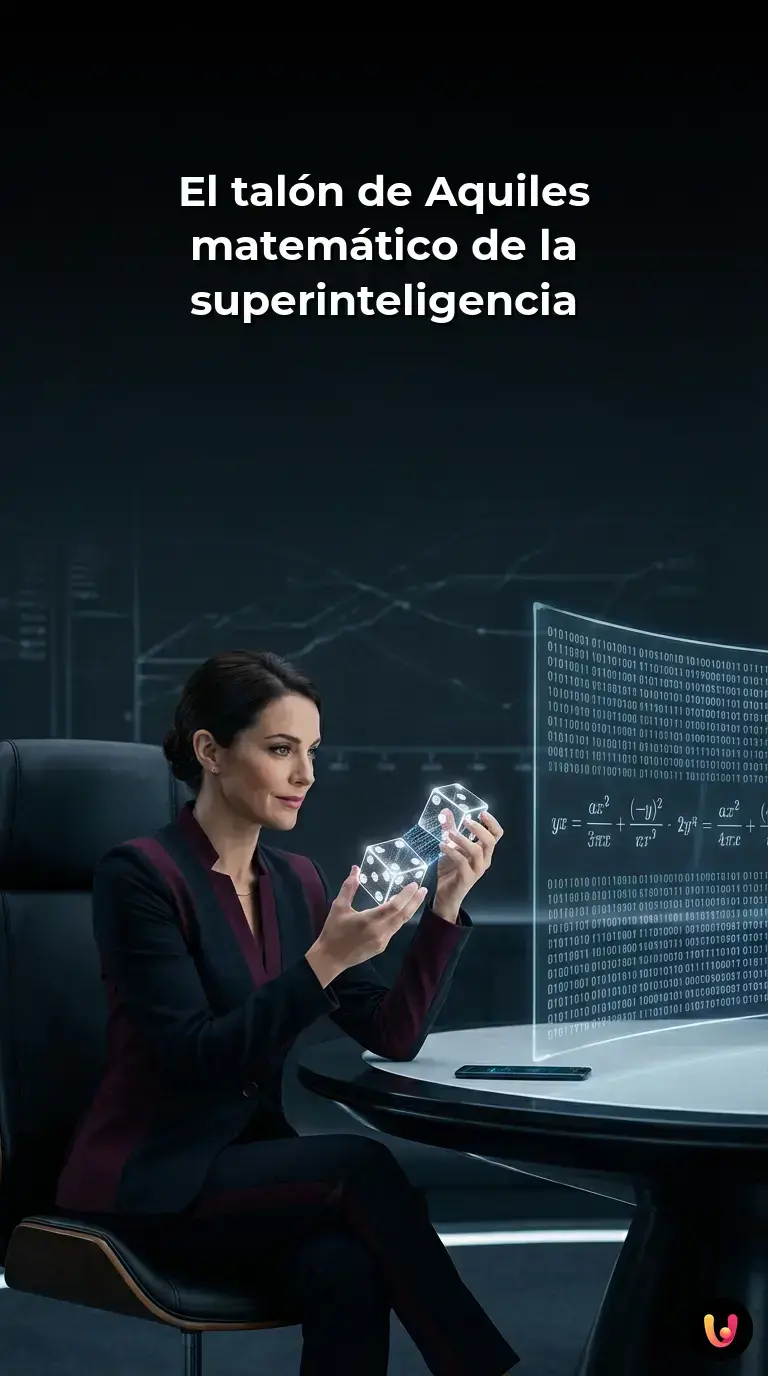 Redes neuronales y c&oacute;digo binario representando el determinismo digital.