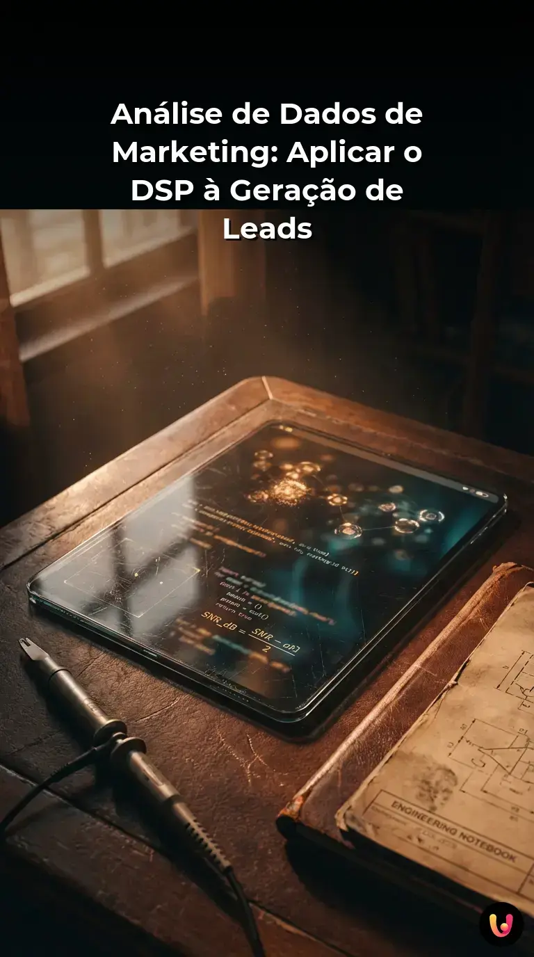 Gráfico de onda digital filtrando dados de marketing em leads qualificados.