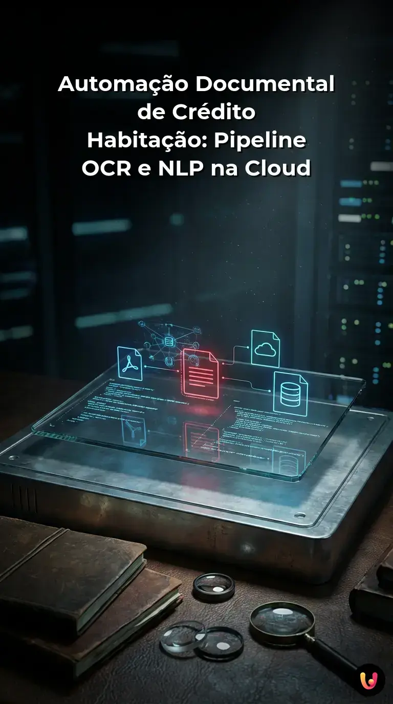 Interface digital exibe processamento automático de documentos financeiros via OCR.