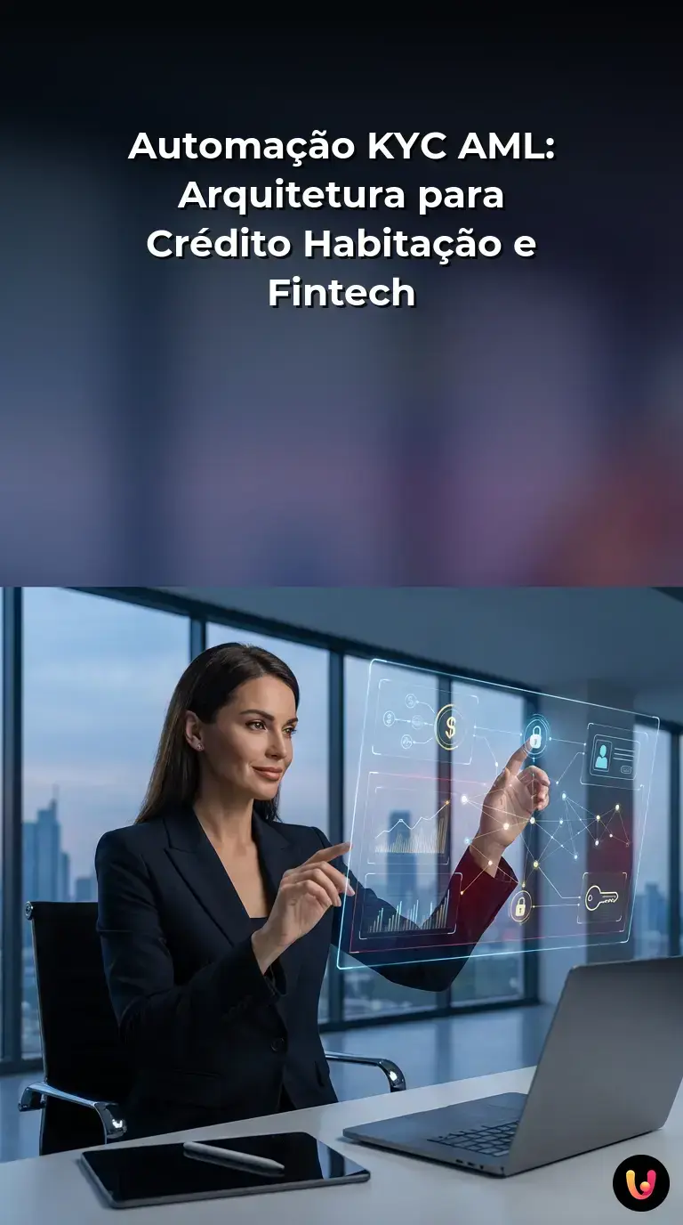 Interface digital exibe verificação de identidade biométrica e fluxo de dados seguro.