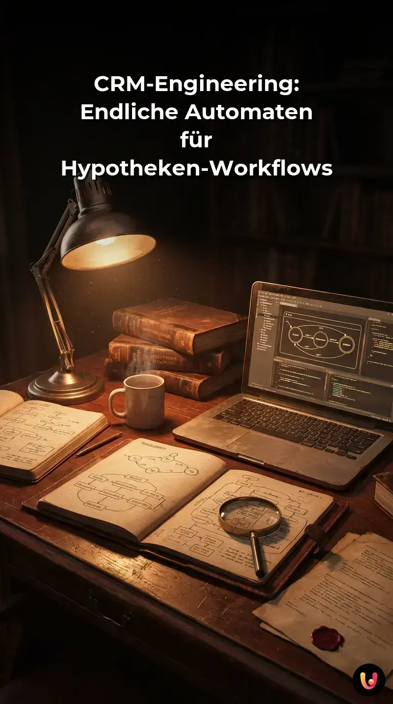 Diagramm eines Endlichen Automaten zur Steuerung von Hypotheken-Workflows