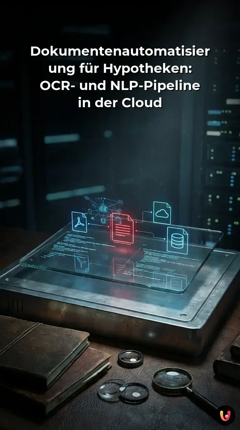Digitales Interface zeigt Analyse von Hypothekendokumenten mit KI