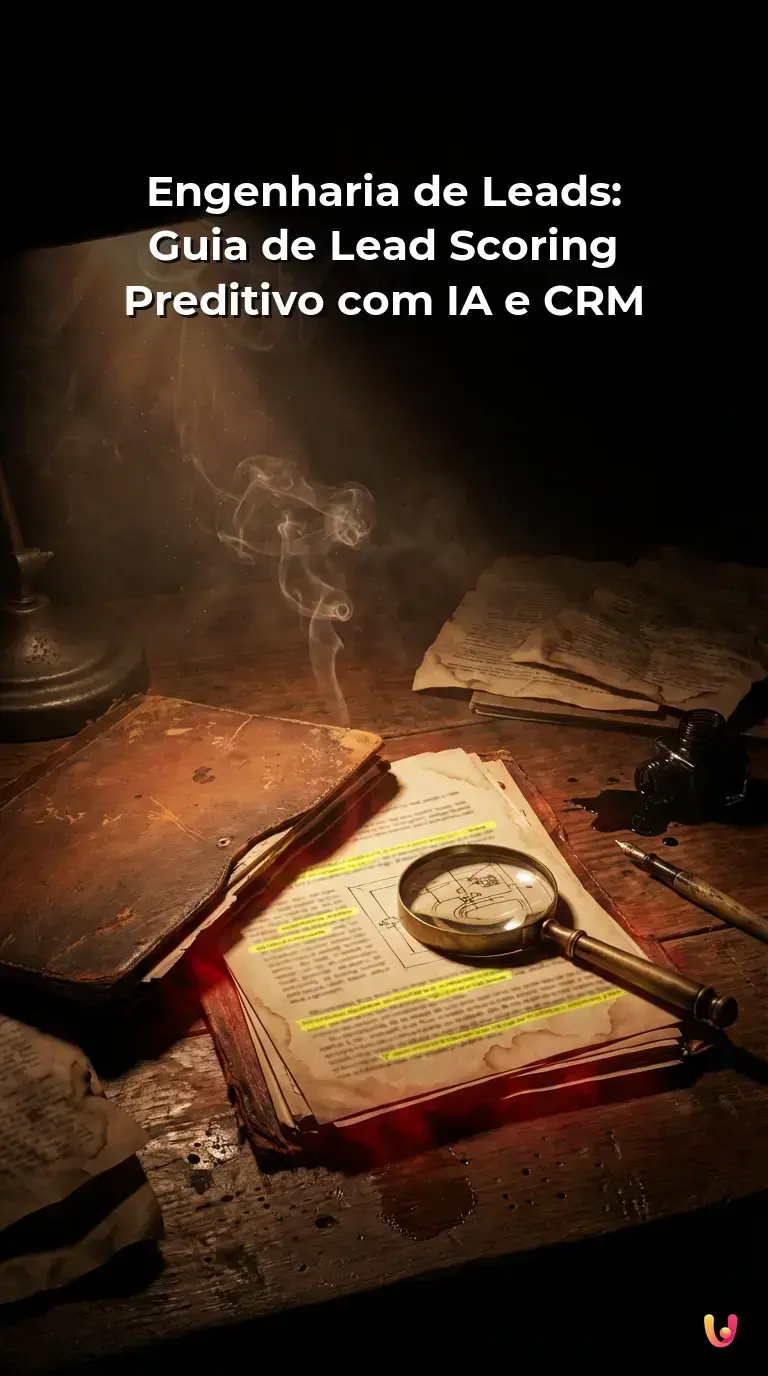 Infográfico da arquitetura de lead scoring preditivo com IA e CRM.