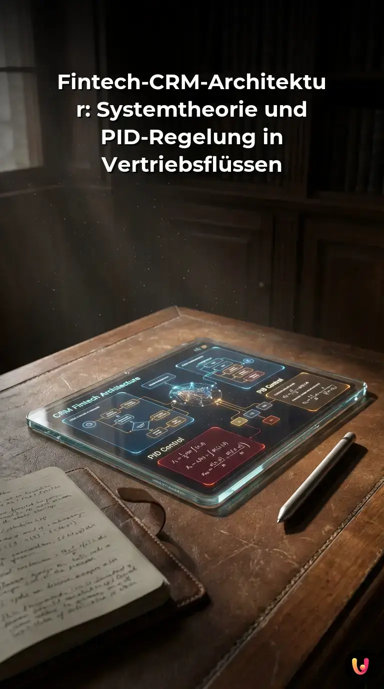 Diagramm eines dynamischen CRM-Systems mit mathematischen Regelkreisen f&uuml;r Fintechs