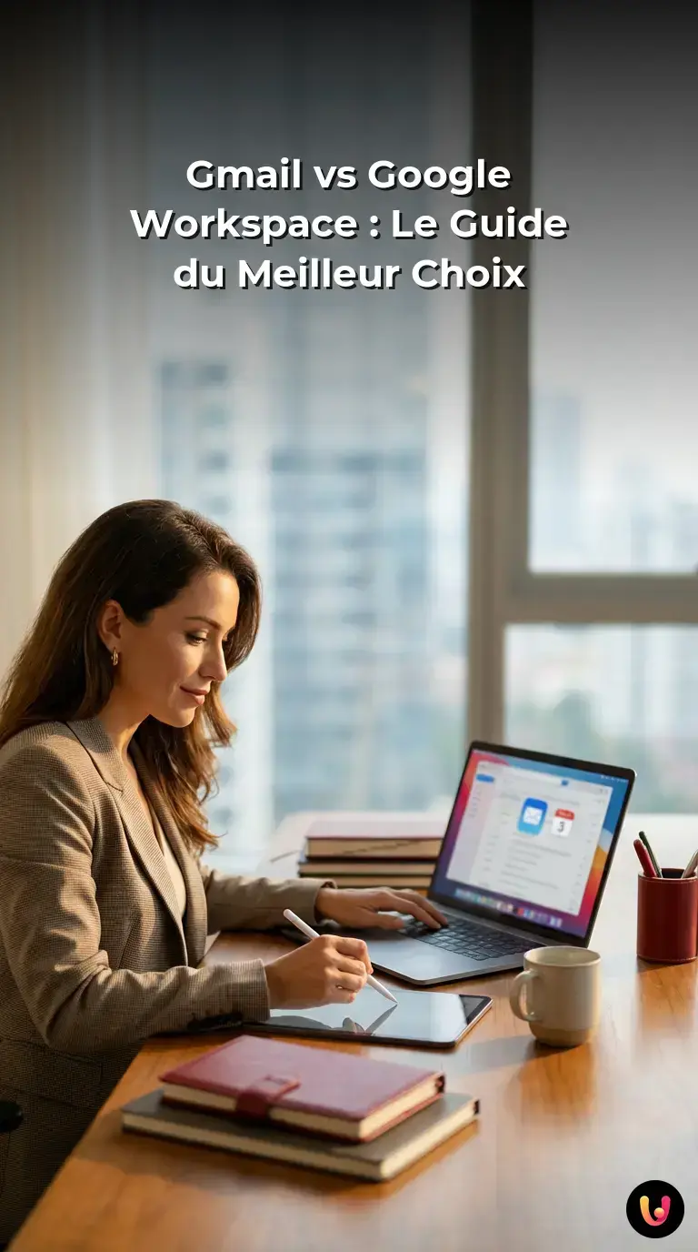 Comparaison visuelle entre un compte Gmail personnel et professionnel