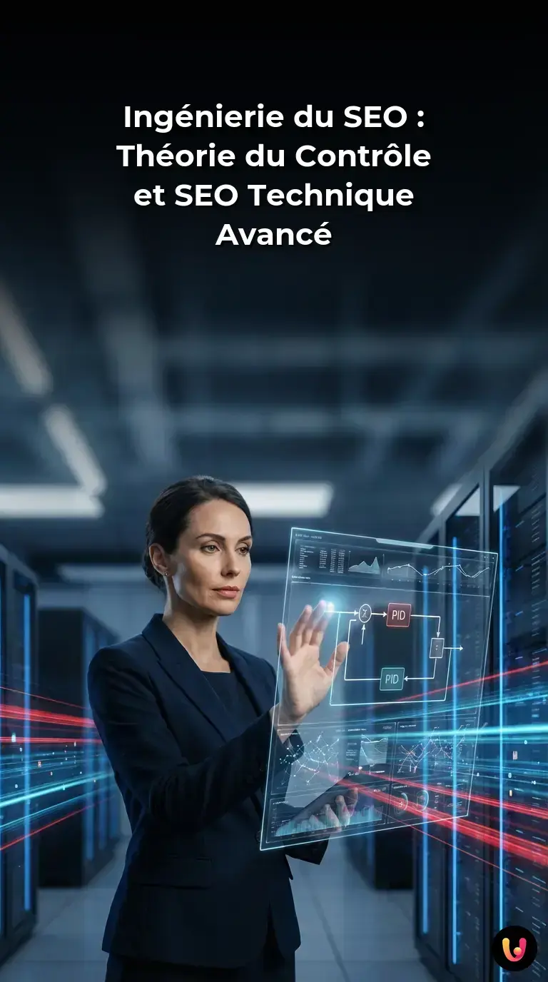 Sch&eacute;ma complexe illustrant la th&eacute;orie du contr&ocirc;le appliqu&eacute;e au SEO
