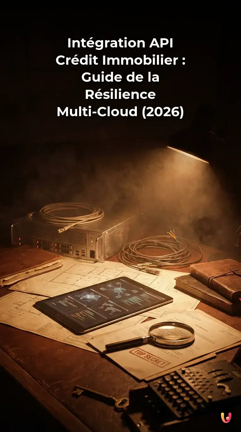 Infographie architecture API crédit immobilier multi-cloud et résilience.