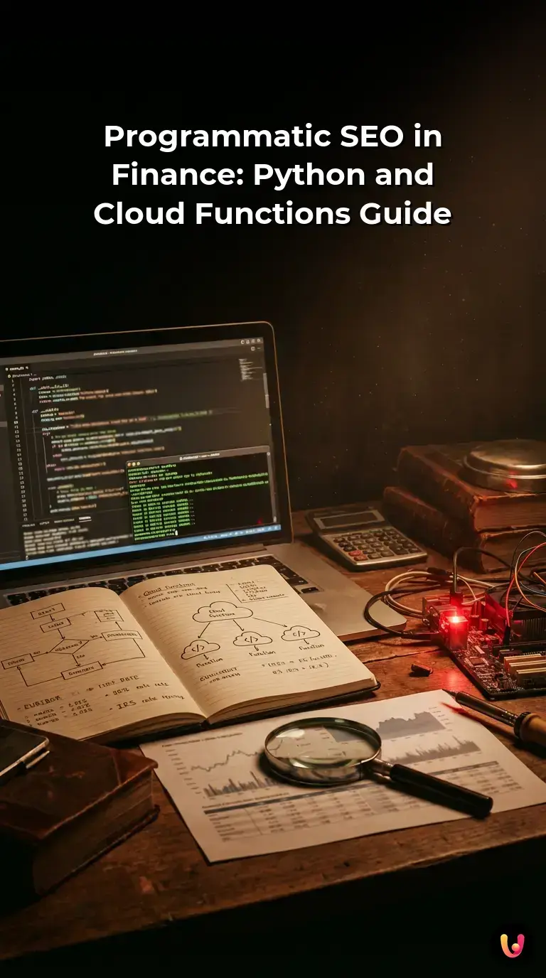 Diagram showing Python and Cloud Functions architecture for programmatic SEO in fintech