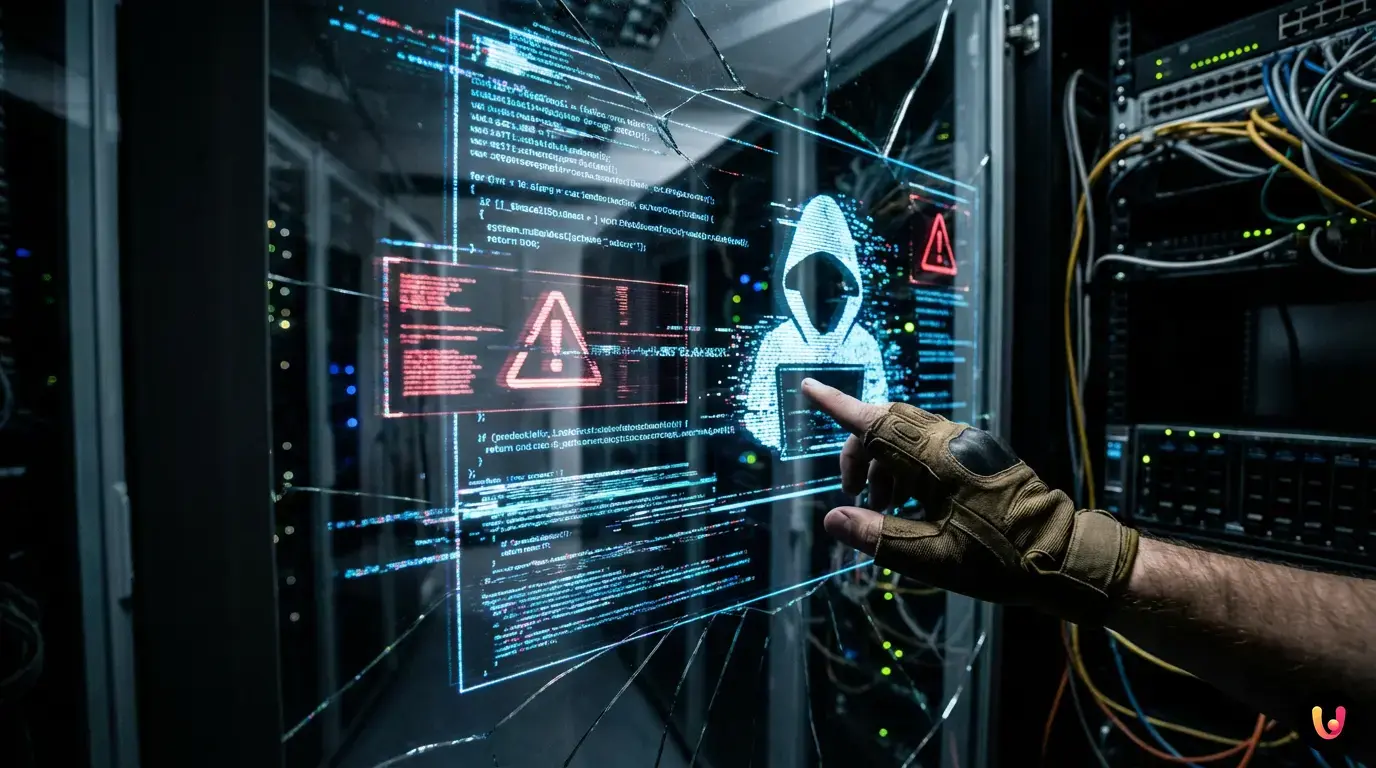 Escudo digital que protege un agente de IA aut&oacute;nomo de ataques inform&aacute;ticos e inyecci&oacute;n de prompts.