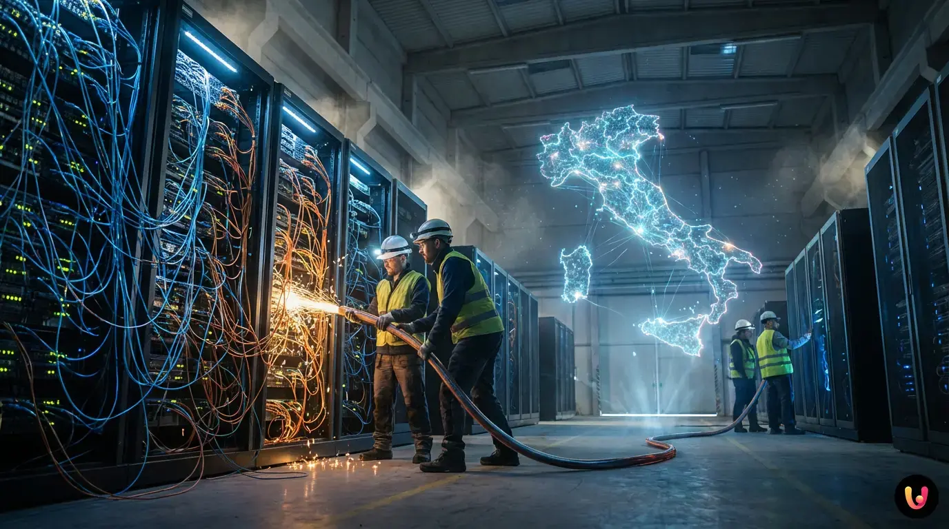 Schema grafico dell'infrastruttura cloud centralizzata del database ANPR in Italia.