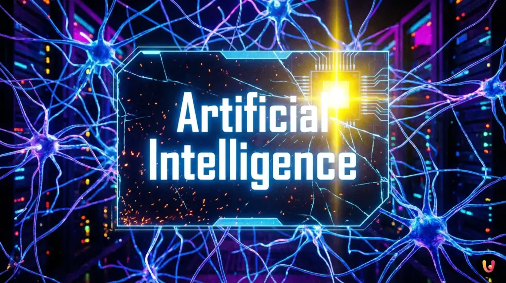 Conceptual art contrasting flawless artificial intelligence design with raw human expression.