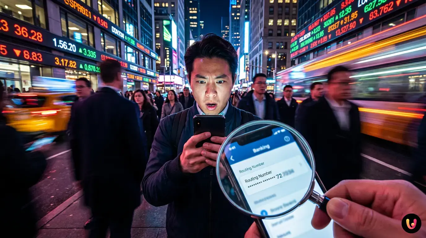 Como Encontrar o Número de Routing da Cash App Smartphone com ecrã da Cash App que mostra o número de routing e de conta bancária.